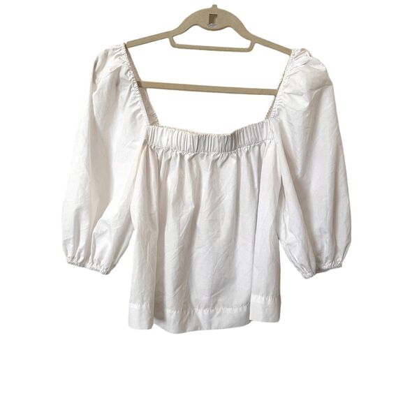 SWEEWË Puff Sleeve‎ Blouse in White Sz Medium - Picture 2 of 4